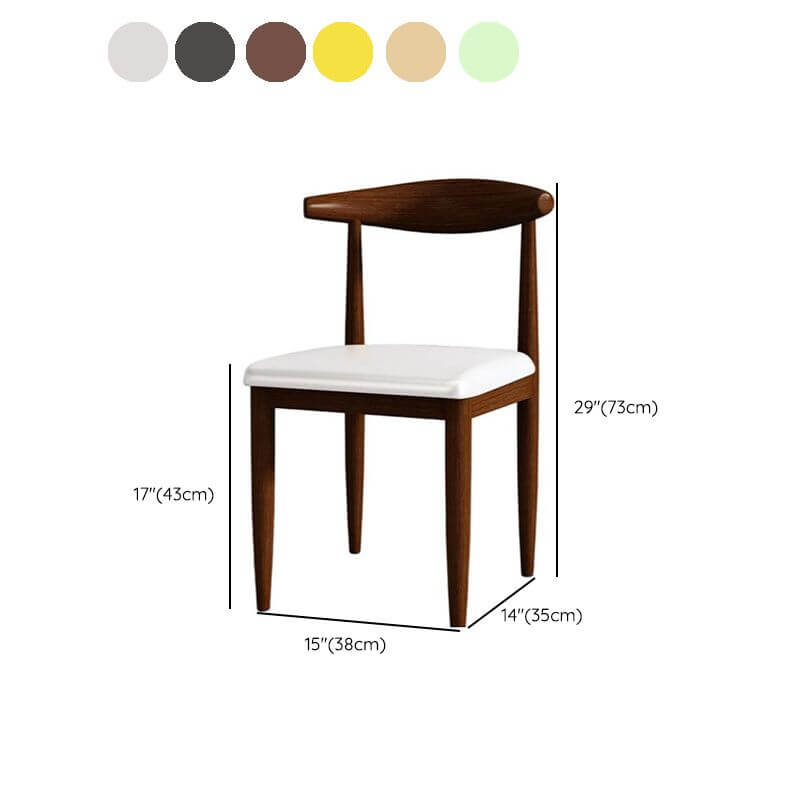 Modern Upholstered Side Chair with Ventilated Back and Metal Legs Dimensions