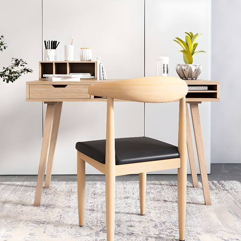 Modern Upholstered Side Chair with Ventilated Back and Metal Legs Main Product Image Main image