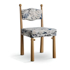 Modern Upholstered Side Chair with Ventilated Back and Wood Legs
