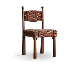 Modern Upholstered Side Chair with Ventilated Back and Wood Legs