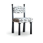 Modern Upholstered Side Chair with Ventilated Back and Wood Legs