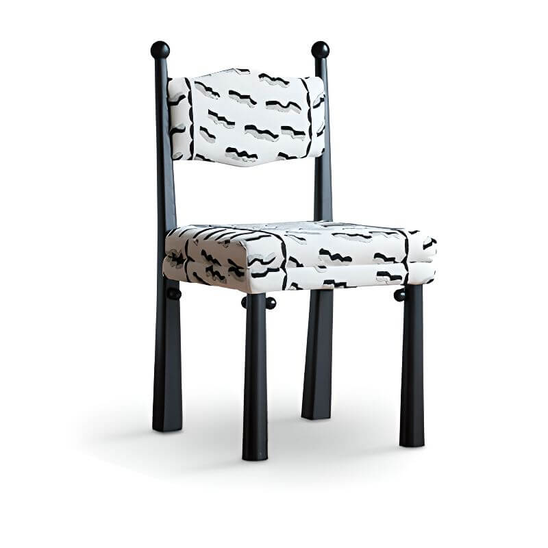 Modern Upholstered Side Chair with Ventilated Back and Wood Legs