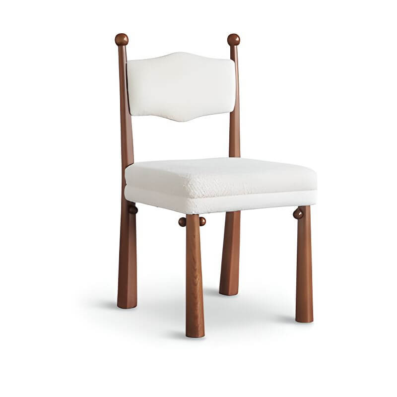 Modern Upholstered Side Chair with Ventilated Back and Wood Legs