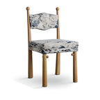 Modern Upholstered Side Chair with Ventilated Back and Wood Legs
