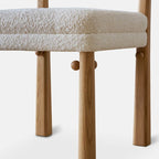 Modern Upholstered Side Chair with Ventilated Back and Wood Legs