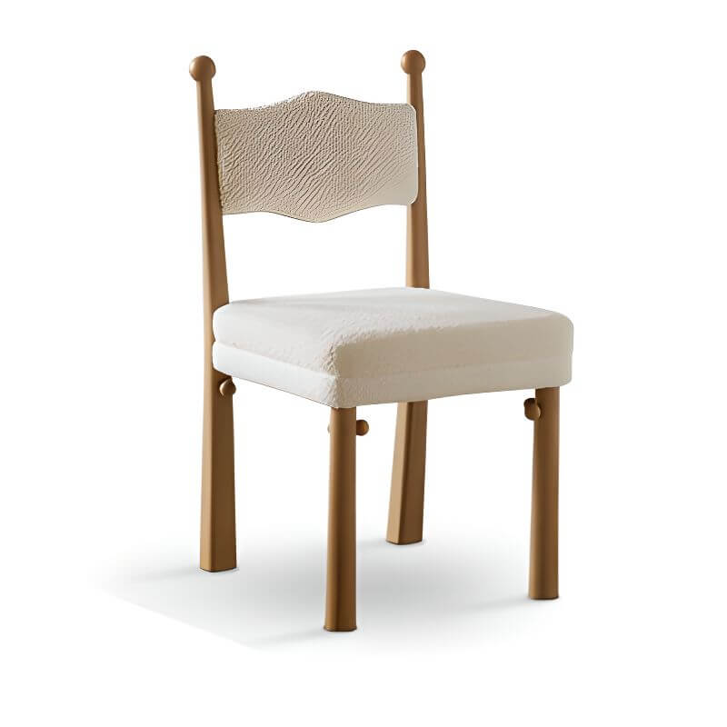 Modern Upholstered Side Chair with Ventilated Back and Wood Legs