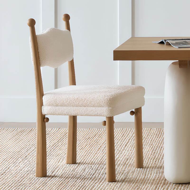 Modern Upholstered Side Chair with Ventilated Back and Wood Legs Main Product Image