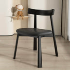 Modern Upholstered Side Chair with Wood Legs – Black or White