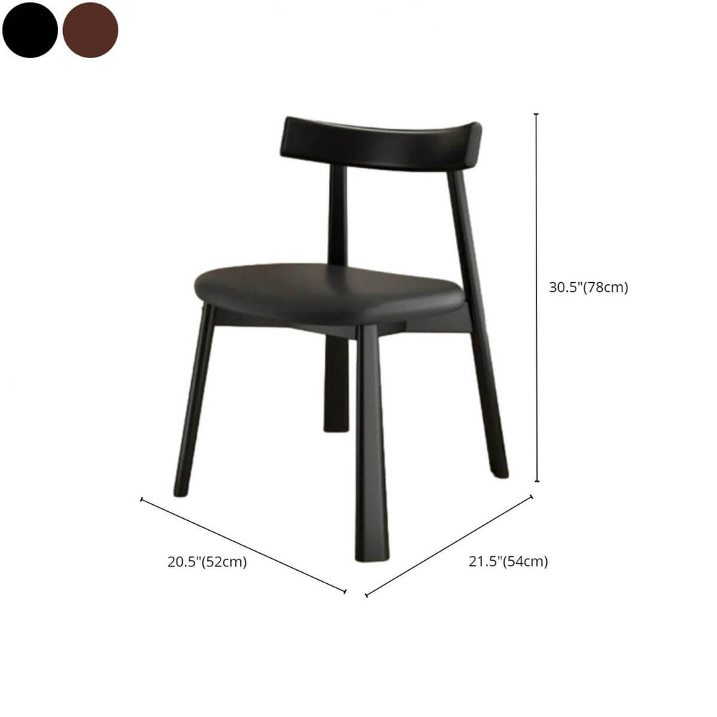Modern Upholstered Side Chair with Wood Legs – Black or White Dimensions