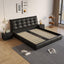 Modern Upholstered Tufted Panel Bed – Black