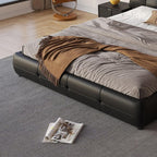 Modern Upholstered Tufted Panel Bed – Black