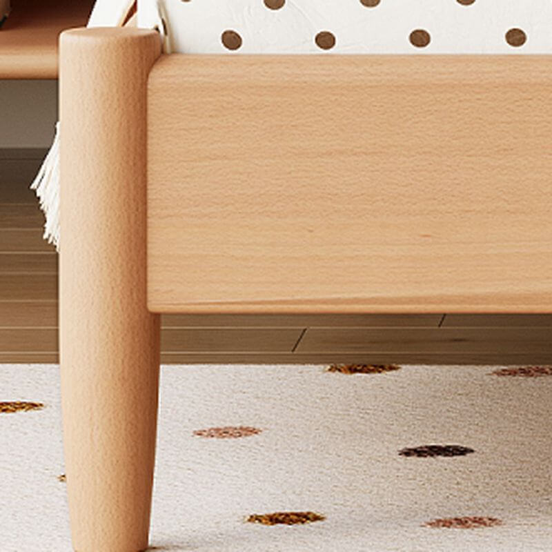 Modern Upholstered Wood Bed with Round Headboard for Kids