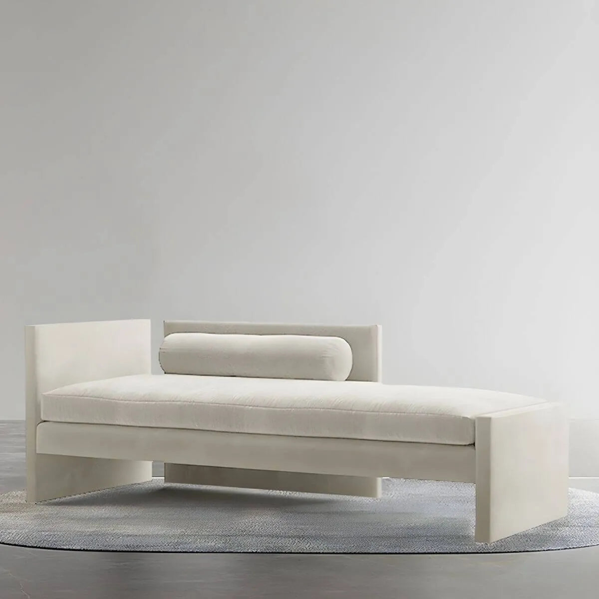 Modern Velvet Reclining Chaise Lounge with Square Arms Image secondaire du produit