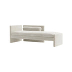 Modern Velvet Reclining Chaise Lounge with Square Arms