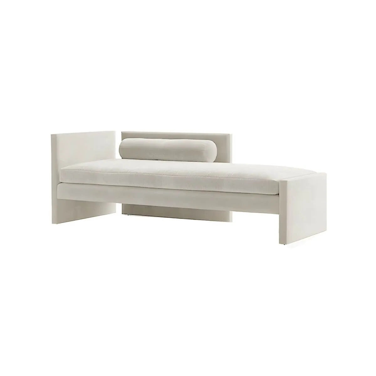Modern Velvet Reclining Chaise Lounge with Square Arms