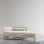 Modern Velvet Reclining Chaise Lounge with Square Arms