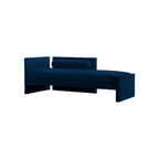Modern Velvet Reclining Chaise Lounge with Square Arms