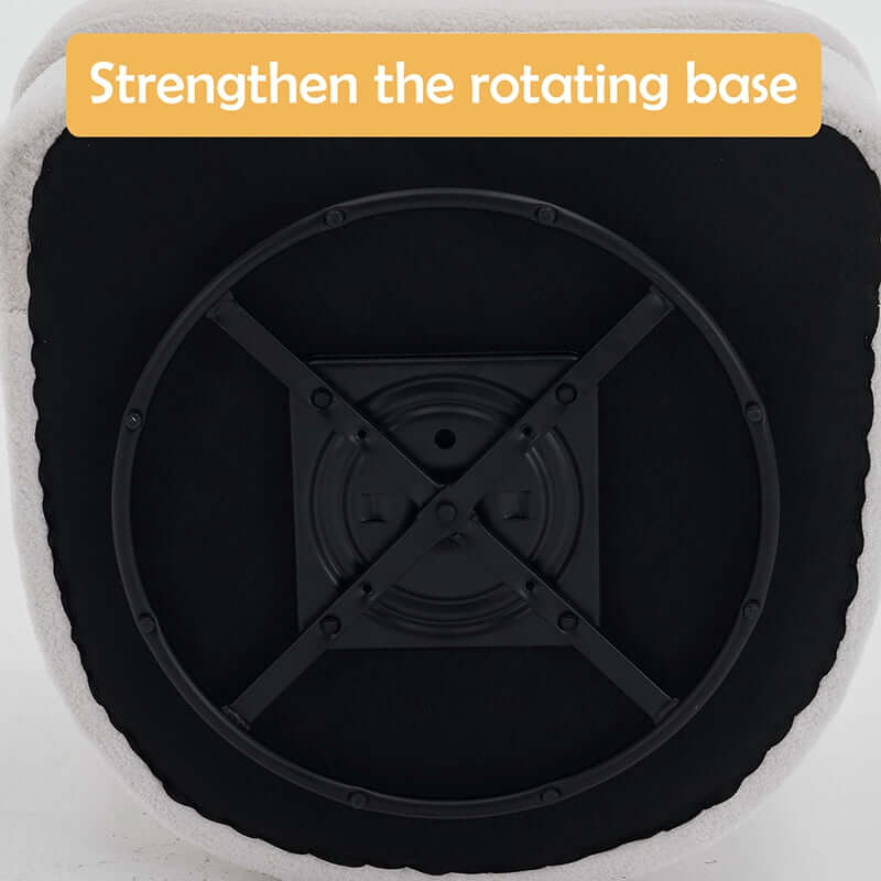 Modern Velvet Swivel Accent Chair with Ottoman - Off-white