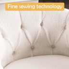 Modern Velvet Swivel Accent Chair with Ottoman - Off-white