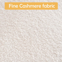 Modern Velvet Swivel Accent Chair with Ottoman - Off-white