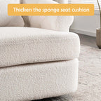 Modern Velvet Swivel Accent Chair with Ottoman - Off-white