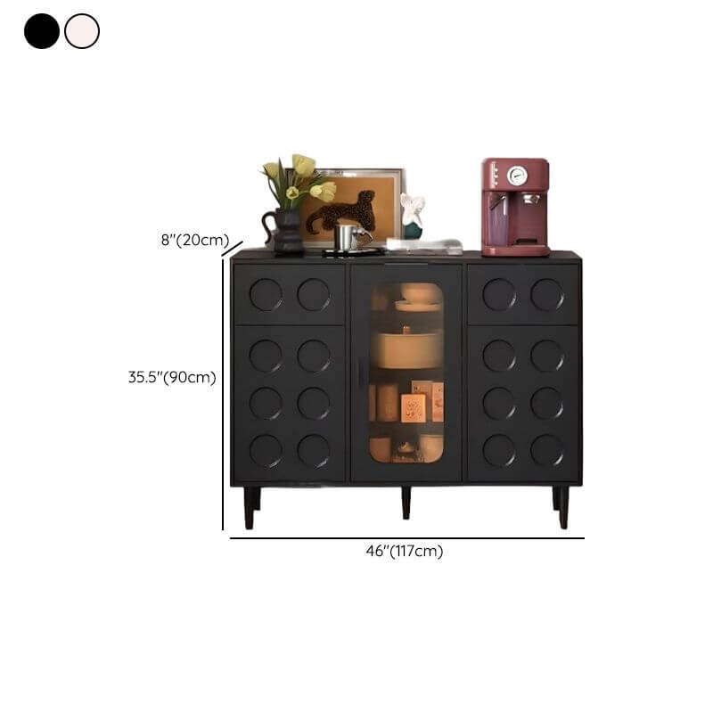 Modern Vintage Black and Cream White Wood Sideboard/Credenza Dimensions