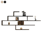 Modern Wall-Mounted Wood Bookshelf with Asymmetrical Shelves