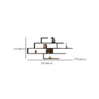 Modern Wall-Mounted Wood Bookshelf with Asymmetrical Shelves Dimensions