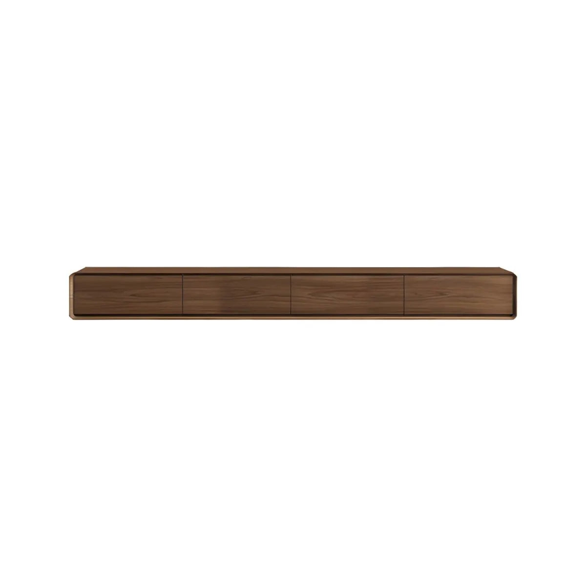 Modern Wall-Mounted Wood TV Stand with Push-Open Drawers