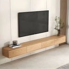 Modern Wall-Mounted Wood TV Stand with Push-Open Drawers