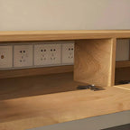 Modern Wall-Mounted Wood TV Stand with Push-Open Drawers