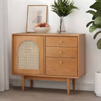 Modern Walnut and Cherry Wood Sideboard/Credenza with Elegant Design