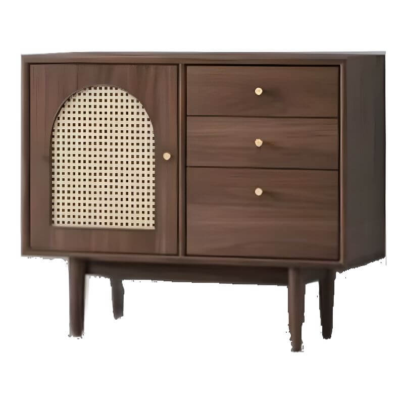 Modern Walnut and Cherry Wood Sideboard/Credenza with Elegant Design