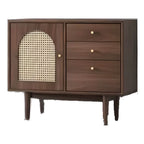 Modern Walnut and Cherry Wood Sideboard/Credenza with Elegant Design