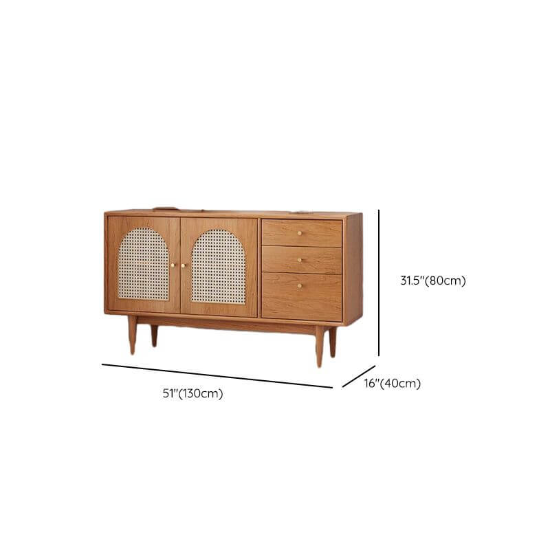 Modern Walnut and Cherry Wood Sideboard/Credenza with Elegant Design Dimensions