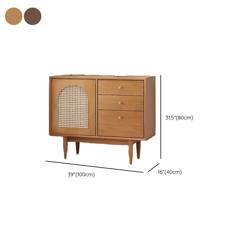 Modern Walnut and Cherry Wood Sideboard/Credenza with Elegant Design Dimensions