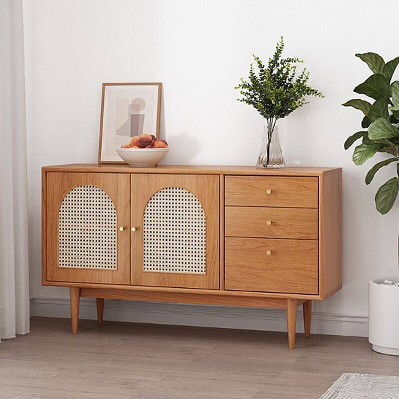 Modern Walnut and Cherry Wood Sideboard/Credenza with Elegant Design Main Product Image Image principale du produit