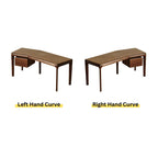 Modern Walnut Desk With Left And Right Curves
