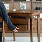 Modern Walnut Desk With Left And Right Curves