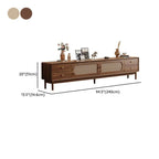 Modern Walnut TV Stand with Drawers, Cabinets & Cable Management Dimensions