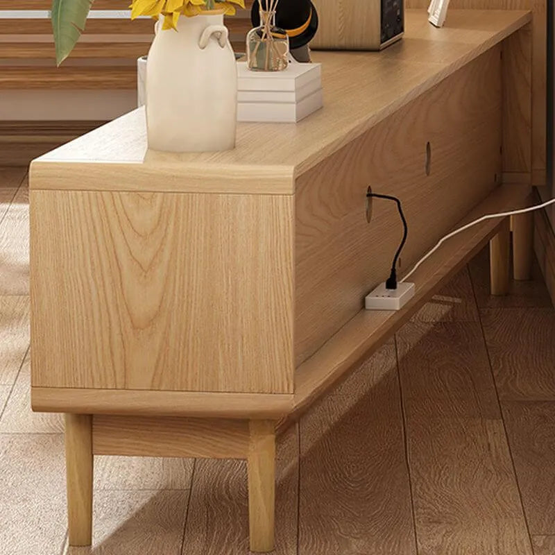 Modern Walnut TV Stand with Drawers, Cabinets & Cable Management Main Product Image Main image