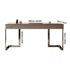 Modern Walnut Veneer Writing Desk With Leather Drawers