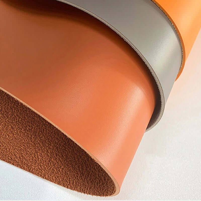 Modern Walnut Veneer Writing Desk With Leather Drawers