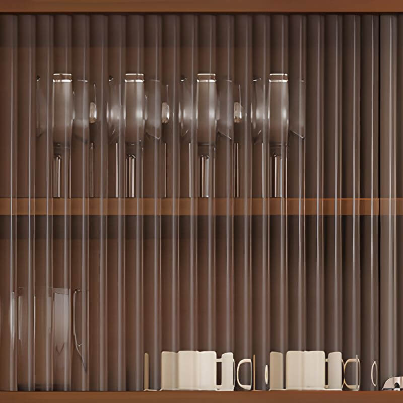 Modern Walnut Wood Sideboard/Credenza with Open Storage