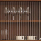 Modern Walnut Wood Sideboard/Credenza with Open Storage