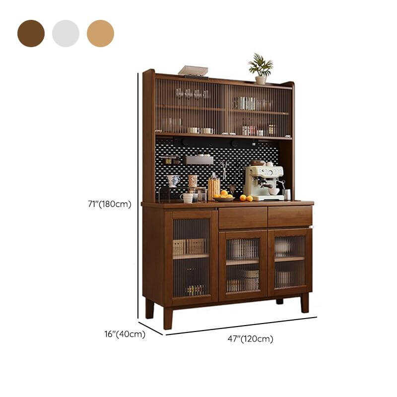 Modern Walnut Wood Sideboard/Credenza with Open Storage Dimensions