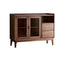 Modern Walnut Wood Sideboard With Cabinets And Drawers