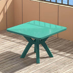 Modern Waterproof Plastic Square Patio Dining Table with Umbrella Hole