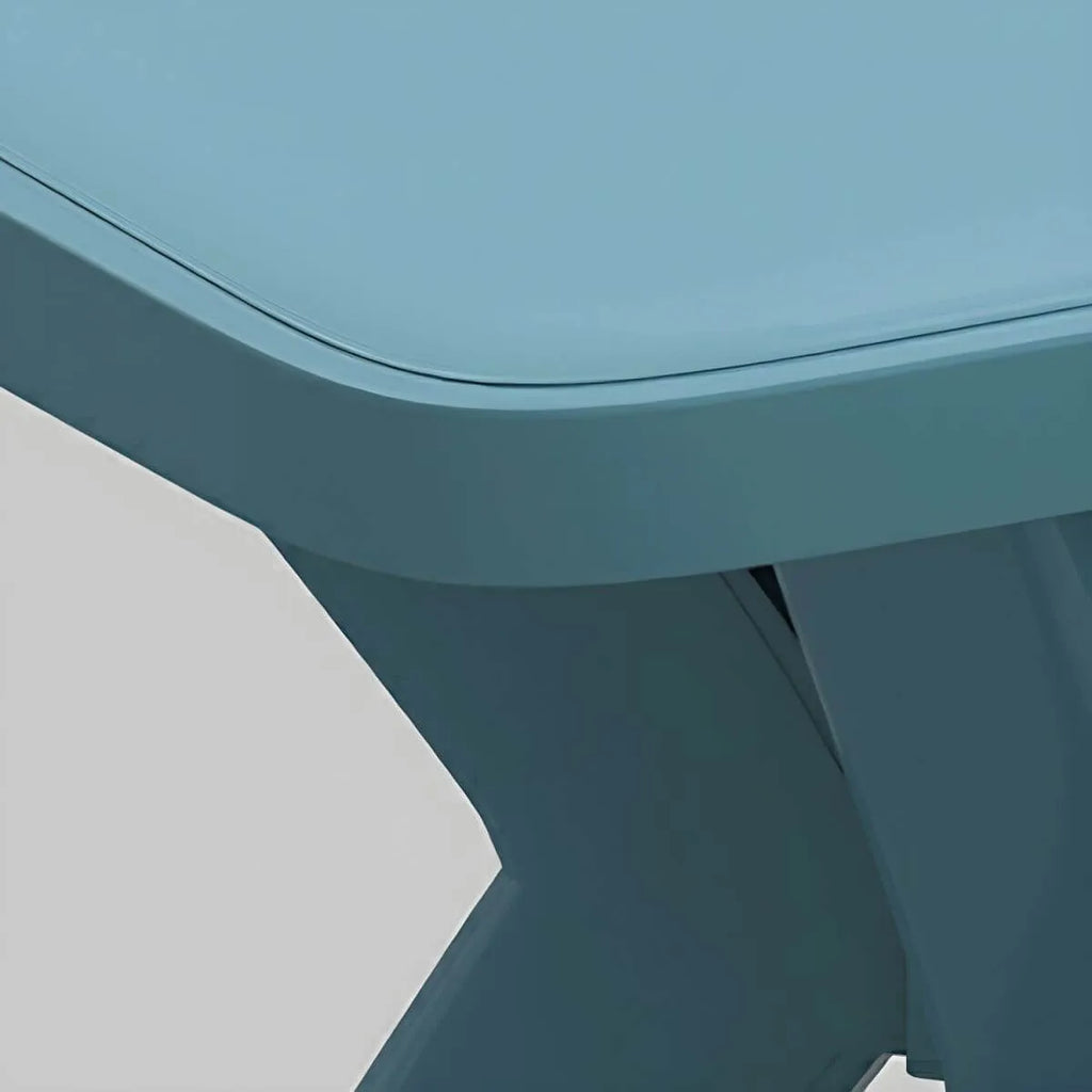 Modern Waterproof Plastic Square Patio Dining Table with Umbrella Hole
