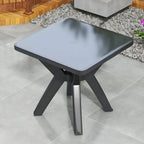 Modern Waterproof Plastic Square Patio Dining Table with Umbrella Hole